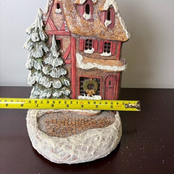 Craft Fair 1990's Vintage Holiday House Unique 9" Votive Holder Flat Profile - Picture 8 of 11